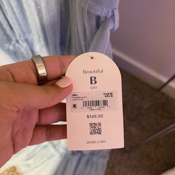 ARULA Light Blue Tiered Wedding Dress - Picture 2 of 3